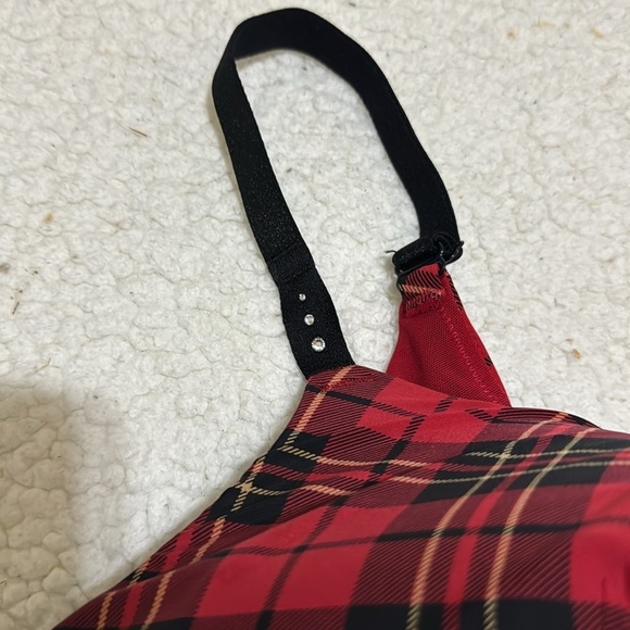 Torrid dream wire free lightly lined Bra Size 44G red & black tartan plaid - Picture 5 of 8